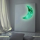 Amaonm? Hot Fashion Glow in the Dark Green Crescent Moon Wall Decals Luminous Light Moon Wall Sticke