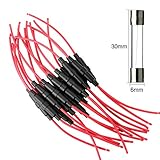 ARTGEAR 15個スクリュータイプ16AWGワイヤ、6×30mmインラインヒューズホルダ