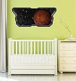 48 " Space Ship WindowインスタントView Planet Mars宇宙船# 1デカール壁ステッカー子供ベビールームホーム壁画アート飾りグラフィックLarge