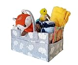 CozyCaddy Grey Elephant Diaper Caddy Organizer | Smart Design 14 X 10 X 7 Larger With Sturdy Bottom 