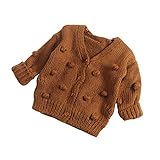 ZooArts ベビー服 ニット セーター 女の子 男の子 カーディガン ジャケット 秋冬 かわいい 無地 Vネック トップス 長袖 前開き ゆったり ファッション おしゃれ 柔らかい 1-3歳 3色