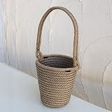 【ノーブランド品】[鉢カバー]ジュートロープバスケット 直径14cm[3号～3.5号鉢用・高さ16cm]