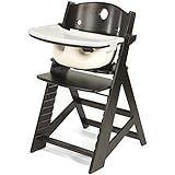 Keekaroo Height Right High Chair Espresso with Vanilla Infant Insert and Tray, Espresso/Vanilla by K