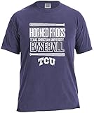 NCAA TCU Horned Frogs Baseball Bats半袖快適カラーTシャツ、スモール、グレープ