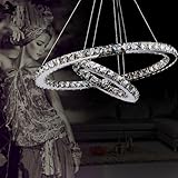 Lightinthebox Luxury Modern Crystal LED Pendant with Unique Two Rings [並行輸入品]