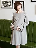 Angeliebe エンジェリーベ マタニティ ワンピース 授乳口付き Wフェイス 表起毛 キャンディスリーブ ワンピ 妊婦服 産前 産後 長袖 L グレー 22201 22201170