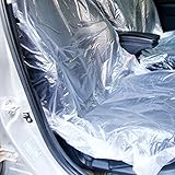 Sedeta 10個の車の使い捨てプラスチック透明シート保護カバーワークショップガレージ 強い引っ張り耐久性 シート保護 サイズ：110cm * 55cm * 3cm（L * W * H） 材質：PV