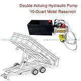 ECO-worthy 10 クォット 12V 油圧ポンプ電源+リフトリフティング用金属リザーバ