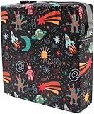 Giawkca 食事 クッション こども 座布団 椅子用 クッション こども 高さ調節 チェアクッション ハイチェア ブースター ベビー 幼児 キッズ用 ウォッシャブル 厚い チェア シート パッド マット (ブラックスペースオデッセイ)