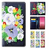 OPPO Reno 3 A 専用 ケース カバー 手帳型 Reno3A Reno3Aケース Reno3Aカバー OPPOReno3A OPPOReno3Aケース OPPOReno3Aカバー 手帳ケース 手帳型ケース スマホケース パンジー刺繍 ネイビー