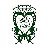 エンブレム Baby on board カッティング ステッカー ダークグリーン 深緑