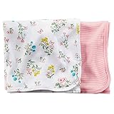 カーターズ Carter's 女の子用バタフライガーデンおくるみブランケット スワドル セキュリティブランケット 毛布 出産祝い [並行輸入品]