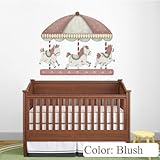 My Wonderful Walls Carousel Wall Sticker Decal for Baby Nursery, Blush by MyWonderfulWalls [並行輸入品]