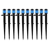 Demiawaking スプリンクラー 散水ノズル 360度回転 園芸 ガーデンニング 芝生 灌漑 散水用具 自動水やりパーツ 4 / 7mm 10pcs ブルー