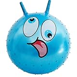 Wishtime ボール ブルー ポンプ付き ジャンプボール ヨガボール JD-608-Blue-Happy (funny)
