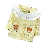 【SEBLES】ベビー服 女の子 カーディガン 新生児 3ヶ月 6ヶ月 12ヶ月 長袖 フリル 熊 ベア 無地 ボタン ドット 春 秋 コットン(タイプC,85cm)