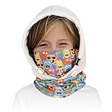 (eones)帽子 フードネックウォーマー 子供用 フルフェイス ネックウォーマー 雪遊び 外出用 防寒 全4色 (ホワイト)