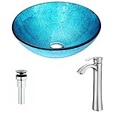 エメラルドIce、ハーモニーでアクセントシリーズdeco-glass容器シンク蛇口でつや消しニッケル
