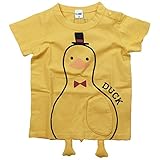 【春夏対応】 CHEEK ROOM(チイクルーム) 製品洗い加工済み42/2天竺半袖ダックTシャツ 90cm/YE NO.B-480102