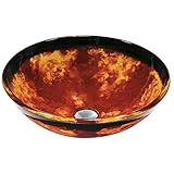VIGO Auburn/Mocha Fusion Glass Vessel Bathroom Sink [並行輸入品]