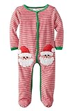 C-Princess ベビー服 長袖 ロンパース カバーオール かわいい サンタ ウェア クリスマス コスチューム 赤ちゃん 新生児 ボーダー (100, Aレッド)