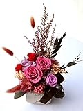 ほんのり香る100%プリザーブドフラワーアレンジ　[アロマピュア] ローズワイン