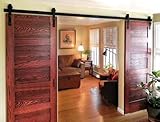 クラシックスライディング納屋木製ドア取付金具 12FT-Double Door Kit ブラック BDH_01_01_366_2_1