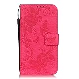 OMATENTI Galaxy S7 ケース (強化ガラスフィルムを無料で贈ります), Samsung Galaxy S7 高級PUレザー ケース 手帳型 保護ケース カード収納ホルダー付き 横置きス