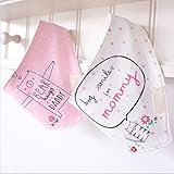 kinokoo ベビー　よだれかけ　2枚セット 三角 スナップ サイズ調整可能　三層 コットン　新生児　ベビー 女の子 男の子 出産お祝い ギフト かわいい よだれかけ スタイ女の子　スタイ男の子 (
