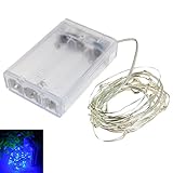 LINSAM ジュエリーライト 電池式 イルミネーション ライト ワイヤー スター LED ワイヤーライト クリスマス/飾り/電飾/クリスマスライト　ブルー＆10M　100LED