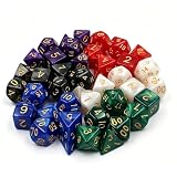 【TRPG専用】多面体ダイスセット アクリル製 6色 42個入り (D4,D6,D8,D10,D12,D20パーセント) | 大人向け テーブルゲーム ルーズリーフ パーティーゲーム に最適