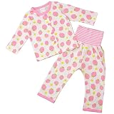ガールズ|ベビー|パジャマ[enfant pur]腹巻付ロールアップ袖|長袖パジャマ上下セット|イチゴ柄|ロールアップパジャマ|女の子|女児 90cm WH-ホワイト