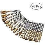 OUNONA 高炭素鋼のルーティングルータビット バーロータリーツールスーツ 木工彫刻彫刻ロータリツール 20個