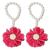 Sunward 1Pair Baby Girls' Pearl Chiffon Barefoot Foot Flower Beach Sandals (Hot pink) by Sunward