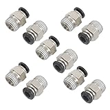 URBEST 15pcs 1 / 4 " PTオスねじ6 mmのプッシュジョイント空気圧クイック継手パイプチューブコネクタ