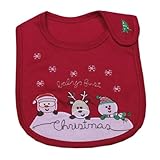 (ラボーグ)La vogue ベビービブ Baby Bib 可愛いスタイ 刺繍 ランチビブ 唾液タオル 三層コットン防水ビブ クリスマステーマ
