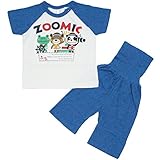 (282613)【綿100％】2016年 夏物 ZOOMIC ズーミック Ｔ型 半袖パジャマ 腹巻付き ７分丈パンツ ブルー◇90cm