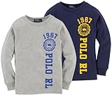 Ralph Lauren(ラルフローレン) POLO RLロゴプリント長袖Tシャツ 9M(6-9ヶ月) Gray [並行輸入品] [Baby Product]
