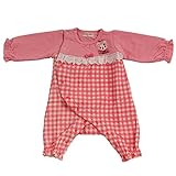 (ファンファン) FUN fu ロンパース カバーオール ベビー 女の子 ギンガムチェックウサギ ピンク 75 - 85cm