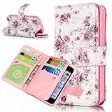 UNEXTATI iPhone SE ケース 高品質 PUレザー 手帳型ケース 保護カバー カード収納 液晶保護 防塵 Apple iPhoneSE 用 Case Cover (P10 ピンク)