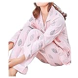 Spinas(スピナス) コットン マタニティ パジャマ 授乳口付き ルームウェア 前開き 産前産後 全２色(ピンク、オレンジ)