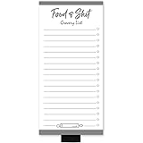 Food Shit Funny Grocery List Magnet Notepads with Pen Holder Checklist 3.5"x7.5" 100 Sheets Shopping List,to do List,Memo pad