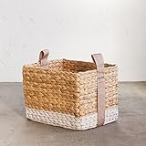 sb007/ツートンバスケット（ベルト付） 単品-L ナチュラル