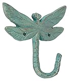 アボットコレクションCast Iron Dragonfly壁フック、ライトグリーン