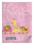 Elephant, Tiger & Giraffe 'Pink' Baby Blanket By Blankets & Beyond [並行輸入品]