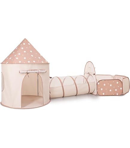 Amazon | ボールプール 室内 ボールトンネル キッズテント おもちゃ 子供 秘密基地 室内遊具 キッズハウス メッシュ付き 通気性 折りたたみ  軽量 コンパクト 手足が鍛える 雨の日 真夏 寝室 リビング 公園 ピクニック 芝生 キャンプ (宇宙カプセル,ピンク) | キッズテント ...