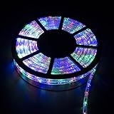 Walcut Flexible 50FT Dream Crystal Clear Colorful PVC Tubing LED Rope Light Indoor/Outdoor Boat Deco