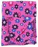 Soft Fleece Receiving Baby Blanket 30x30 Inches by bogo Brands Purple Flower Print [並行輸入品]