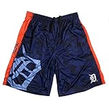 KLEW MLB Detroit Tigers Bigロゴポリエステルショーツ L ブルー