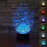 AAAGreatest Gift: 7 Colors 3D Optical Illusion Glow LED Bedroom Night Stand Visualization for Home D